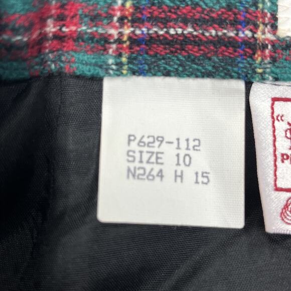 Vintage Pendleton Black Stewart Tartan 100% Wool Skirt Women 10 Petite Academia - Picture 5 of 10